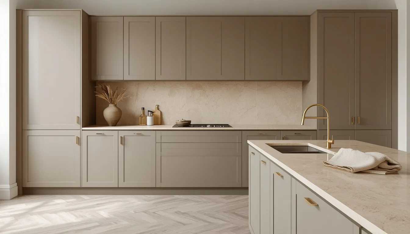 Küche in Taupe als warme Alternative zu Grau