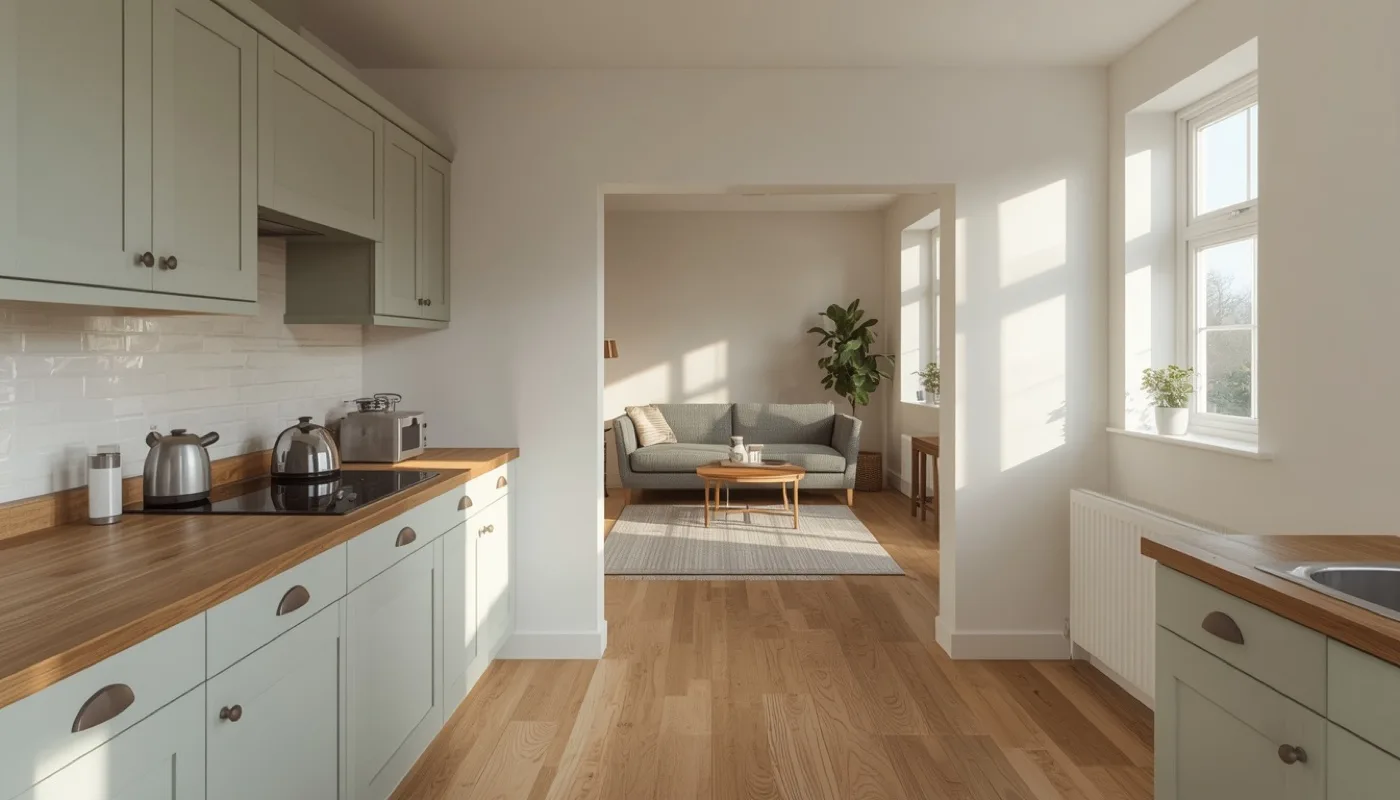 Landhausküche offen zum Wohnbereich