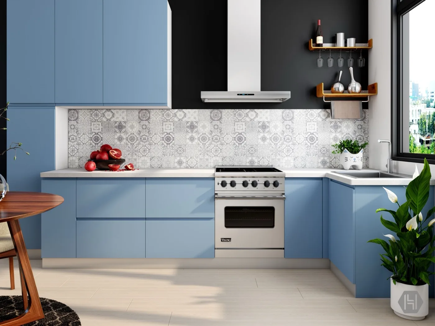 Moderne Küche in Blau