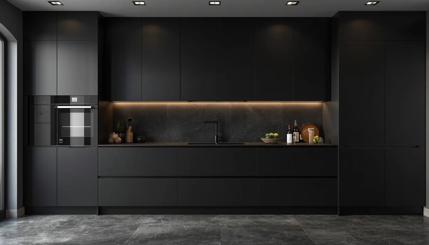 Moderne Küche in Schwarz