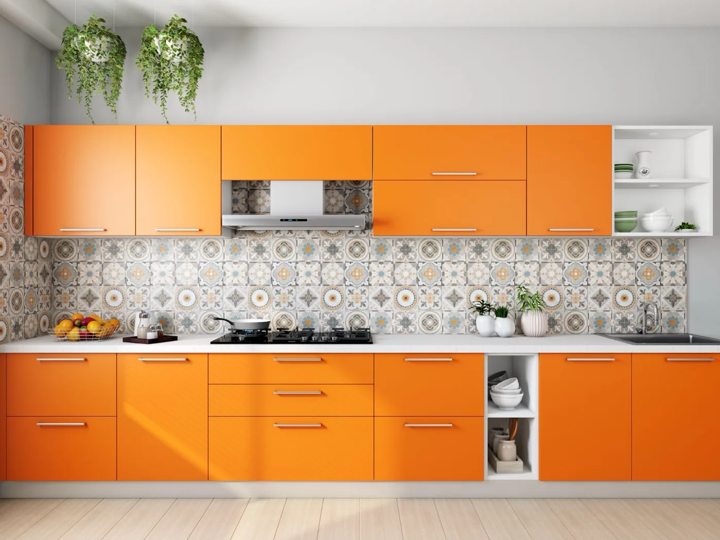 Moderne Küche in Orange