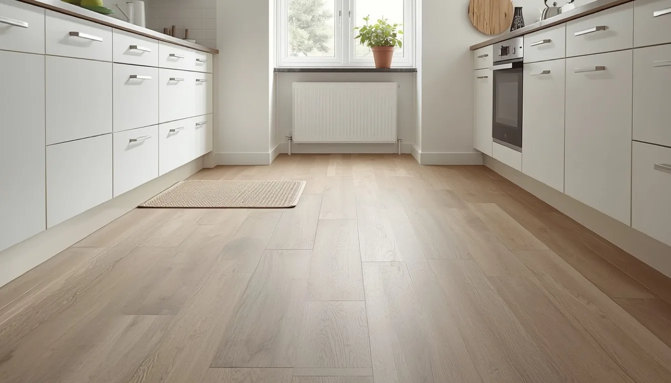Klickvinyl in Eichenoptik über dem alten Boden verlegt